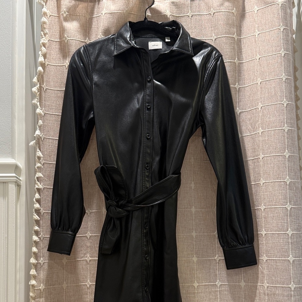 Aritzia Wilfred Faux Leather Dress